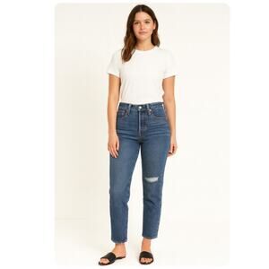 Levi's SZ 29/28 Wedgie Straight Jeans Distressed Knee 110783 34964-0151